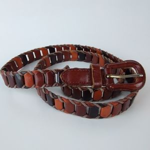 Women's Woven Belt Skinny Multicolor Leather M